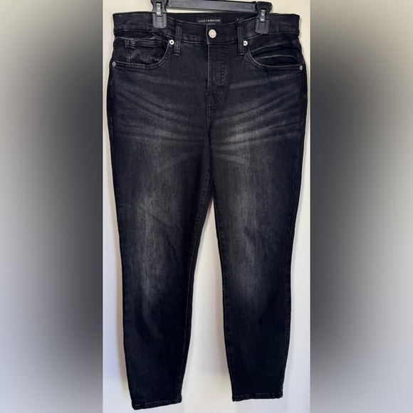 Lucky Brand Skinny Jeans Women’s 6 Black Mid Rise Denim - Picture 1 of 9